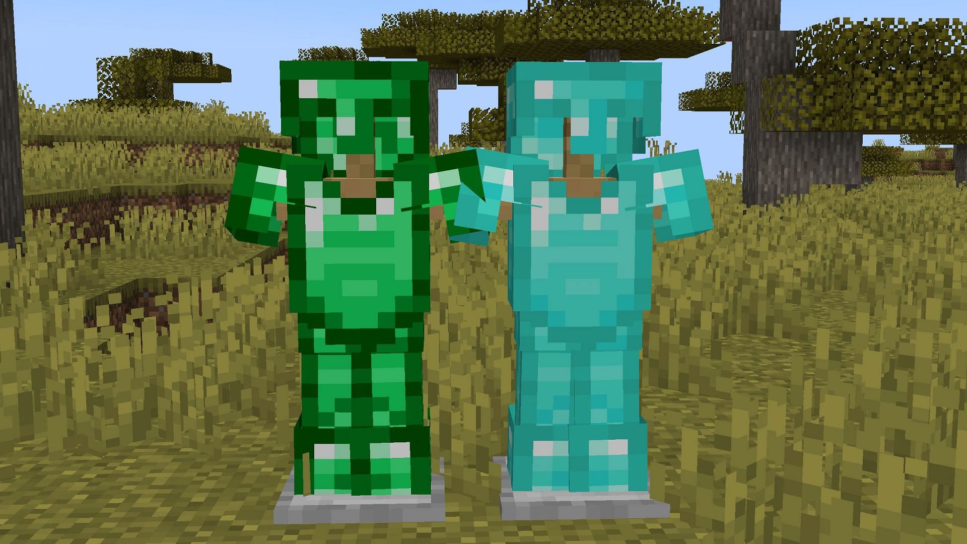 Emerald armor could be an alternative to diamond armor (Image via Sportskeeda Gaming || Mojang Studios)
