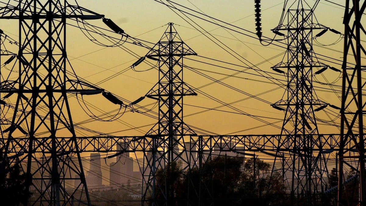 Power lines and supporting towers